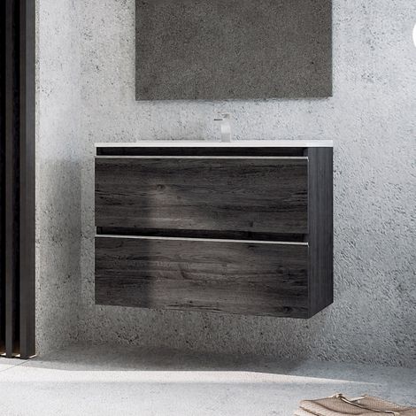 BATHME MADISON TOP Mueble de Baño con Lavabo Ebony - Medida: 80 cms - ref: CNB162YY+SA.LIECO8146