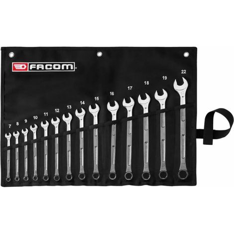 Set di 14 chiavi combinate FACOM 441XL OGV Grip in custodia tessile 7-22 mm