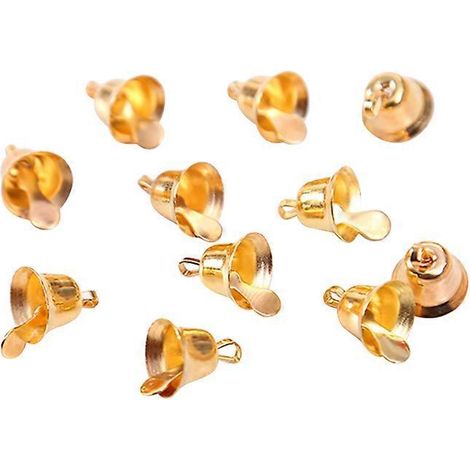 20 clochettes en métal de 1,1 cm, petites clochettes décoratives pour bijoux et pendentifs de Noël, idéales pour les fêtes, le sapin de Noël et les loisirs créatifs (dorées).-20pcs-Golden