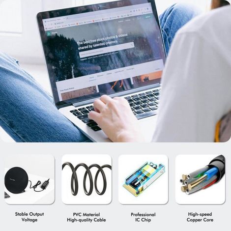 Adaptateur Secteur Universel - 90 W - 19 5 V 4 62 A - Compatible Multiples Ordinateurs Portables - 16 Embouts Inclus - 1 Pièce (1/5)
