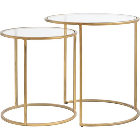 Light & Living Beistelltischset DUARTE Glas mit Goldtönung –