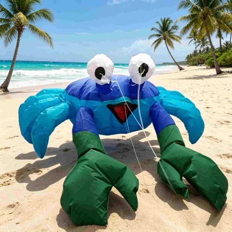 3D-Krabben-Drachen, aufblasbares PVC-Material, Hellgrün – 60 x 80 mm