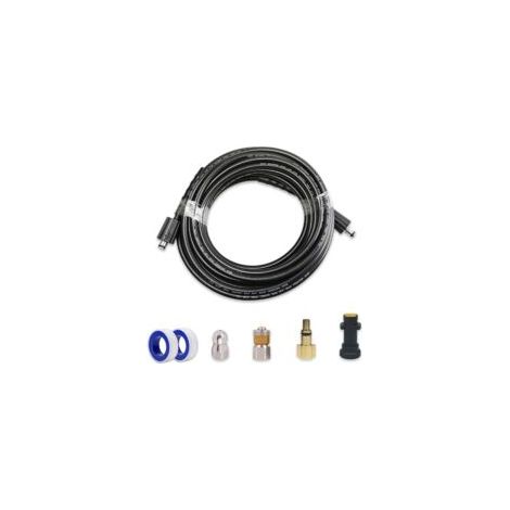 Manguera de desagüe de 15 metros compatible con hidrolimpiadoras Kärcher K2, K3, K4, K5, K6, K7 y Lavor - kit de limpieza de mangueras - Crezuo (1/2)