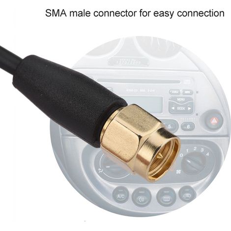 Antenne radio numérique DAB pour voiture, fixation sur verre, connecteur SMA mâle (1/5)