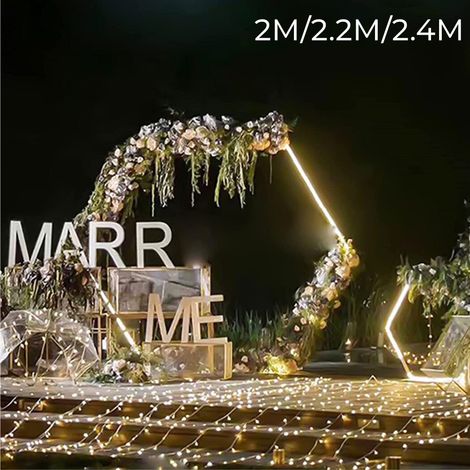 Hochzeit Bogen Metall Hintergrund Luftballon Traubogen Blumen Ständer Rahmen für Party für Party Hochzeit Garten, 232x200cm (1/4)