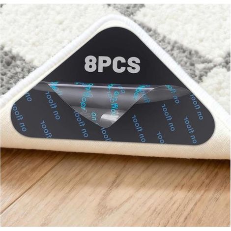 8 pièces tapis antidérapants réutilisables, forme triangulaire, pour sols stratifiés, parquets et carrelages (1/5)