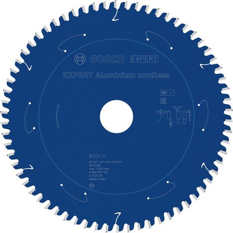 Bosch EXPERT Aluminium Circular Saw Blade 210 x 2/1.4 x 30mm T66 2608902123 (1/4)