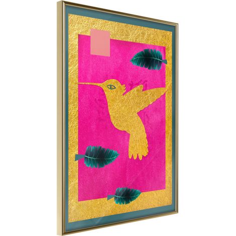 Affiche Murale Encadrée "Native American Hummingbird" 40 x 60 cm Or (1/2)
