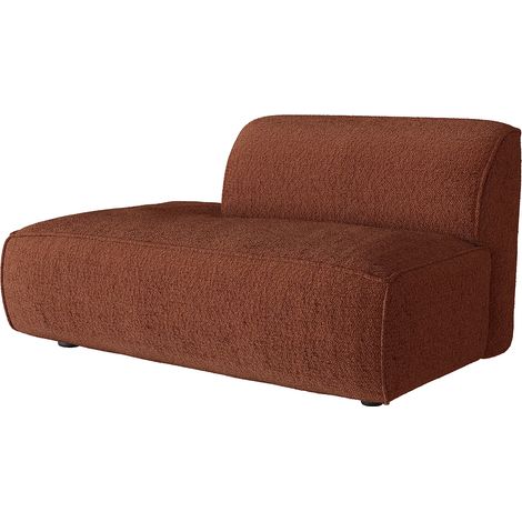Chaise longue sinistra in tessuto ciniglia terracotta - CAMILIO di Maison Céphy (1/4)