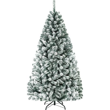 Albero di Natale innevato 180cm, non illuminato con cerniere e base di metallo (1/5)