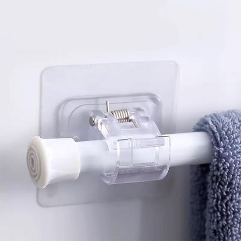 10 Stück Gardinenstangen Kleben, Gardinenhalter, Klebehaken, Gardinenstange, Transparente Gardinenhaken Selbstklebend Ohne Bohren, Zum Aufhängen von Gardinen oder Handtuchhaltern