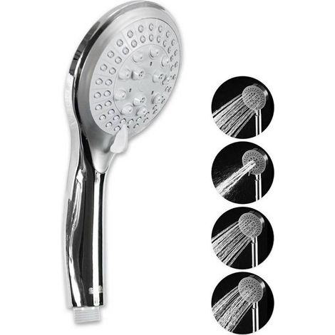TrAdE Shop Traesio - Soffione Doccia Bagno Multigetto Doccetta Telefono Getto Regolabile ø12 Cm 52047 - (1/2)