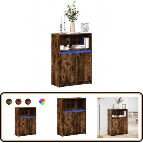 vidaXL Sideboard mit LED Räuchereiche 72x34x100 cm Holzwerkstoff (1/5)