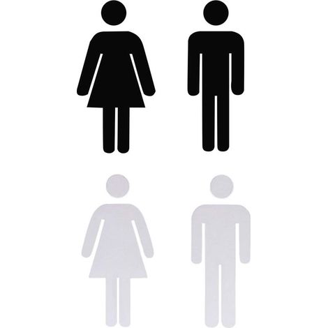 Paires, panneaux de toilettes pour hommes et femmes, panneaux de toilettes, panneaux de toilettes pour hommes et femmes, autocollants de toilettes, panneaux de porte, pour lieux publics, hôtels (1/5)