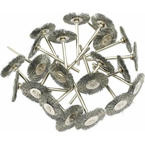 Lot de 20 brosses rotatives en fil d'acier de 22 mm - Brosse abrasive pour le polissage des outils rotatifs (1/3)