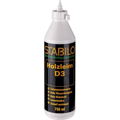 Stabilo Holzleim 750ml D-3 Holzkleber Weißleim Kleber Wasserfest Leim Holz (1/2)