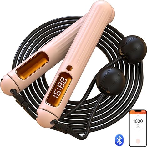 Corde à sauter intelligente avec fonction de comptage et balle lestée, corde à sauter sans fil pour le fitness, compatible Bluetooth. (1/5)