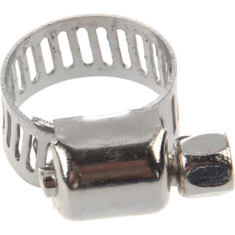 Colliers de serrage pour tuyau d'arrosage, diamètre 6-12 mm, couleur argentée, lot de 10 (1/4)
