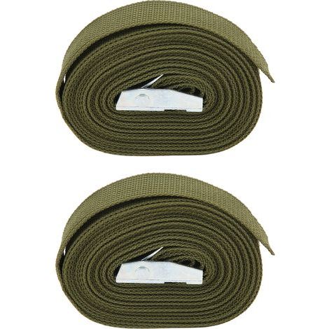 Sangles de chargement robustes avec boucle en alliage de zinc, sangle épaisse pour fixation de bagages, palettes et transport - 4m / 13.1ft (1/5)