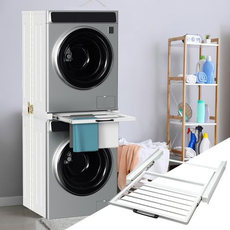 SWANEW 60 x 54 x 7.5 cm Kit di sovrapposizione con portasciugamani standard bianco con ripiano estraibile-Installazione rapida (1/5)