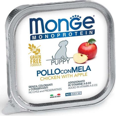 Monge Dog Monoprotein Puppy Pollo e Mela - Monge Dog Monoprotein Puppy Pollo e Mela - Vaschetta Da 150 Gr
