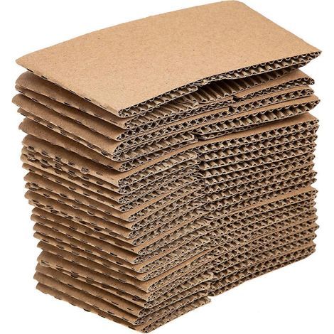 50 manchons en papier ondulé pour gobelets à café-12.60X6.00X0.30CM-Khaki (1/3)