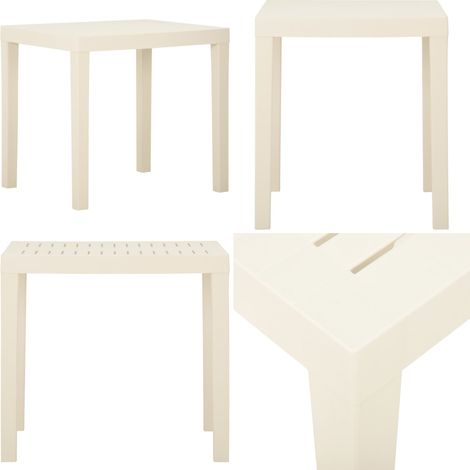Tavolo da Giardino Bianco 79x65x72 cm in Plastica - Tavolo da pranzo all'aperto - Tavolo da giardino in plastica