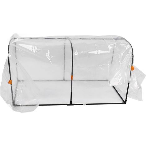 Serre de Jardin avec Arceaux 100x50x55cm, Film Plastique Transparent Protecteur pour Plantes, Protection Hivernale Anti-Gel et Anti-Givre (1/5)