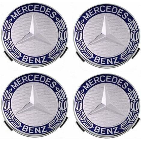 Set di 4 copricerchi da 75 mm per Mercedes Benz, in plastica ABS. Installazione semplice e look migliorato. Colore blu.