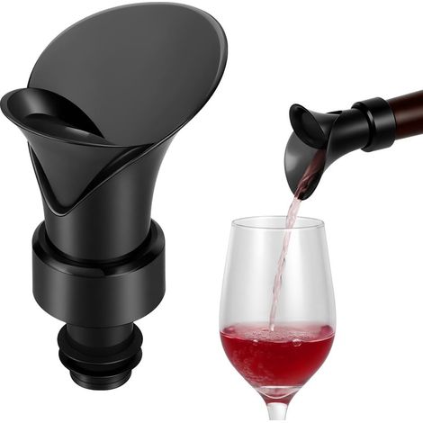 Verseur d'oxygénateur de vin,Bouchon Bec Verseur pour Bouteille de Vin Refermable 2 en 1,Aération Scientifique et Embout (1/5)