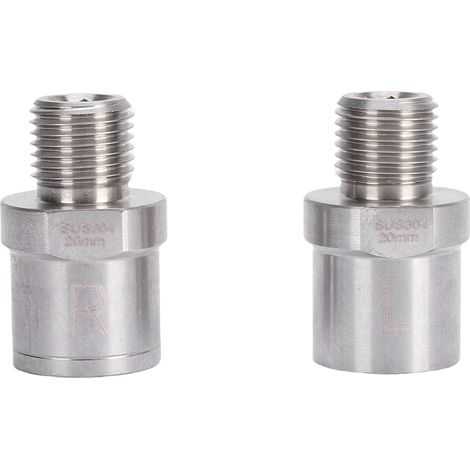 Paar Fahrradpedaladapter aus Edelstahl, 1/2"-Außengewinde auf 9/16"-Innengewinde, Pedalverlängerungen für Kurbeln (1/5)