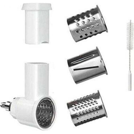 Accessoire de Trancheuse de légumes pour KitchenAid Robot Pâtissier, Râpe à Fromage, Râpe à Légumes avec 3 Lames en Acier Inoxydable (1/5)