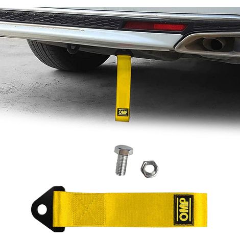 Corde de Remorquage Voiture,Sangle de Remorquage,Auto Cordes de remorquage,Corde de remorquage de Course,Cordes De Remorquage en Nylon,pour Véhicule Avant Arrière Pare-Chocs,Jaune,1 pièce (1/5)