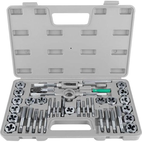 Coffret de 40 Pcs Tarauds et Matrices M3-M12 Ensemble de Filières en Acier avec 17 x Robinets 17 x Matrices (1/5)
