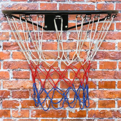 Wand-Basketballkorb 45 cm aus schwarzem Eisen mit Netz für den Garten – MEUBLIV (1/5)