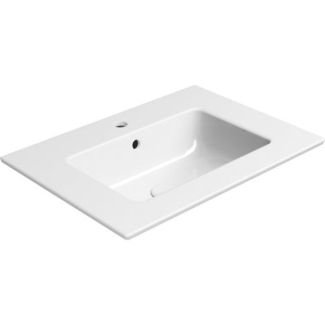 Lavabo en céramique PURA Slim 62x46cm, blanc ExtraGlaze (1/3)