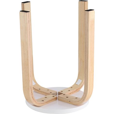 Tabouret empilable et antidérapant en bois courbé, couleur bonbon, blanc, pour la décoration de chambre d'enfant (1/5)