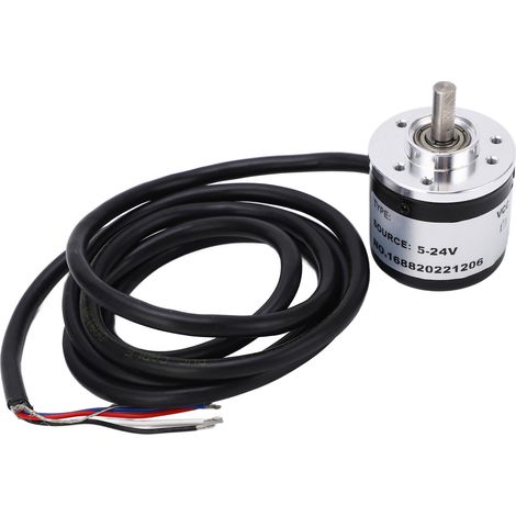 Drehgeber mit inkrementellem Drehimpulsgeber und Getriebemotor, 6 mm flache Abtriebswelle, 5–24 V, fotoelektrischer Drehgeber HAJ45P/R, für industrielle Anwendungen (1/5)