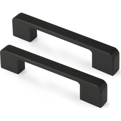 Poignées d'armoire à 5 trous espacés de 96 mm - poignées d'armoire noires, adaptées aux poignées de porte de tiroir de cuisine et de commode