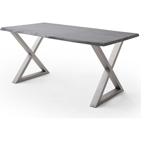 Esszimmer Tisch 200x100 cm, Akazie massiv, grau sandgestrahlt - COSENZA-06 (1/3)