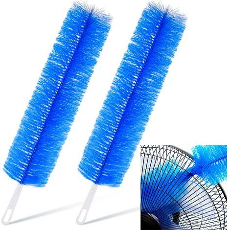 Set mit 2, spinnennetzförmigem Staubwedel, gebogenem Ventilator-Staubwedel, Kunststoff-Staubwedel, Mikrofaserkopf, Deckenbürste, wiederverwendbar, für Ventilatoren, Klimaanlagen, Wohnraumlüftung, Stau (1/5)
