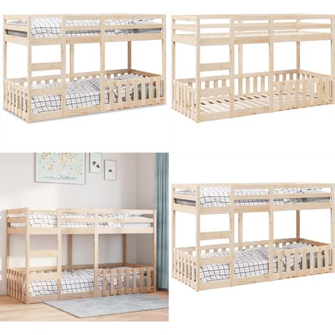 vidaXL Etagenbett 80x200 cm Massivholz Kiefer (1/5)