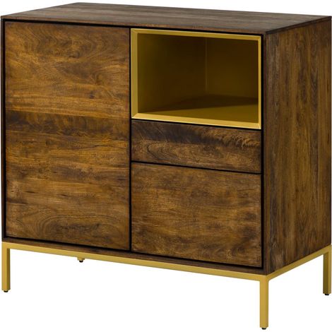Kommode Mango 90x45x85 braun geölt CHICAGO 108