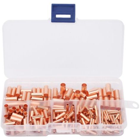 Lot De 250 Tubes De Raccordement En Cuivre Rouge GT1-6 Mm Connecteur De Tuyau De Raccordement De Câble Intermédiaire Petit Tube De Raccordement En Cuivre Connecteur De Câble (1/5)