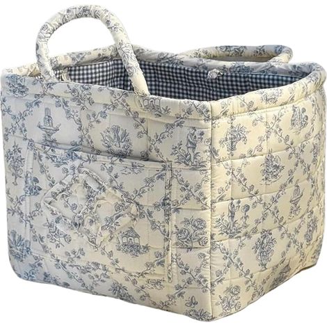 Panier de Rangement Floral - Organisateur Grand Capacité Imprimé - Panier à Linge avec Poignées de Transport Faciles,Pour Maison Chambre Séjour Chambre d'Garde-robe (1/5)