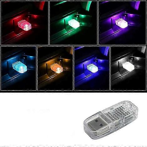 Lampe LED d'ambiance USB pour intérieur de voiture, avec interrupteur tactile, branchement facile et installation rapide. Idéale pour PC et ordinateur. Mini lampe de surface avec port USB. (1/5)