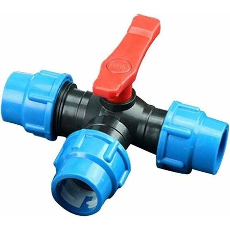 Raccordo a compressione per acqua, 1 raccordo a T a compressione per tubo dell'acqua per giardinaggio, irrigazione agricola (25 mm), (1/3)