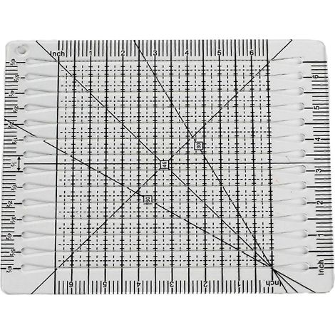 Geschlitztes Quiltlineal, quadratisch, aus Acrylstoff, zum Schneiden, transparent, rutschfest