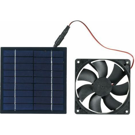 Ventilador solar - Mini ventilador extractor solar de 5W 6V alimentado por luz solar - Resistente al agua IP65 - Ideal para el hogar, invernadero, techo de caravana, etc. (1/4)