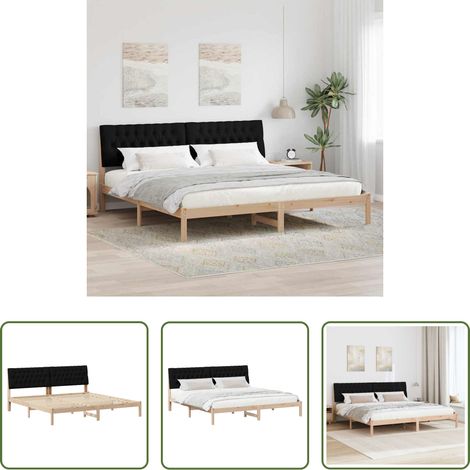 Plattformbett - Bettgestell mit gepolstertem Kopfteil Braun 200 x 200 cm (1/5)